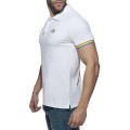 Addicted Tęczowa koszulka polo AD960 C-01 biała