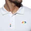 Addicted Tęczowa koszulka polo AD960 C-01 biała