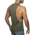 Addicted Prześwitujący tank top AD1108 C-12 khaki