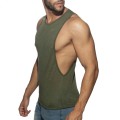 Addicted Prześwitujący tank top AD1108 C-12 khaki