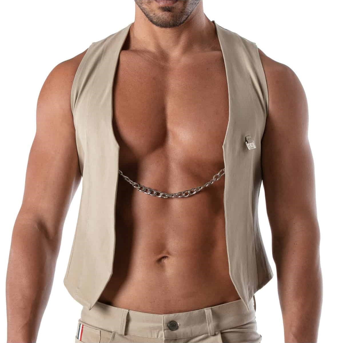 TOF Paris Patriot chain vest TOF218BE beige