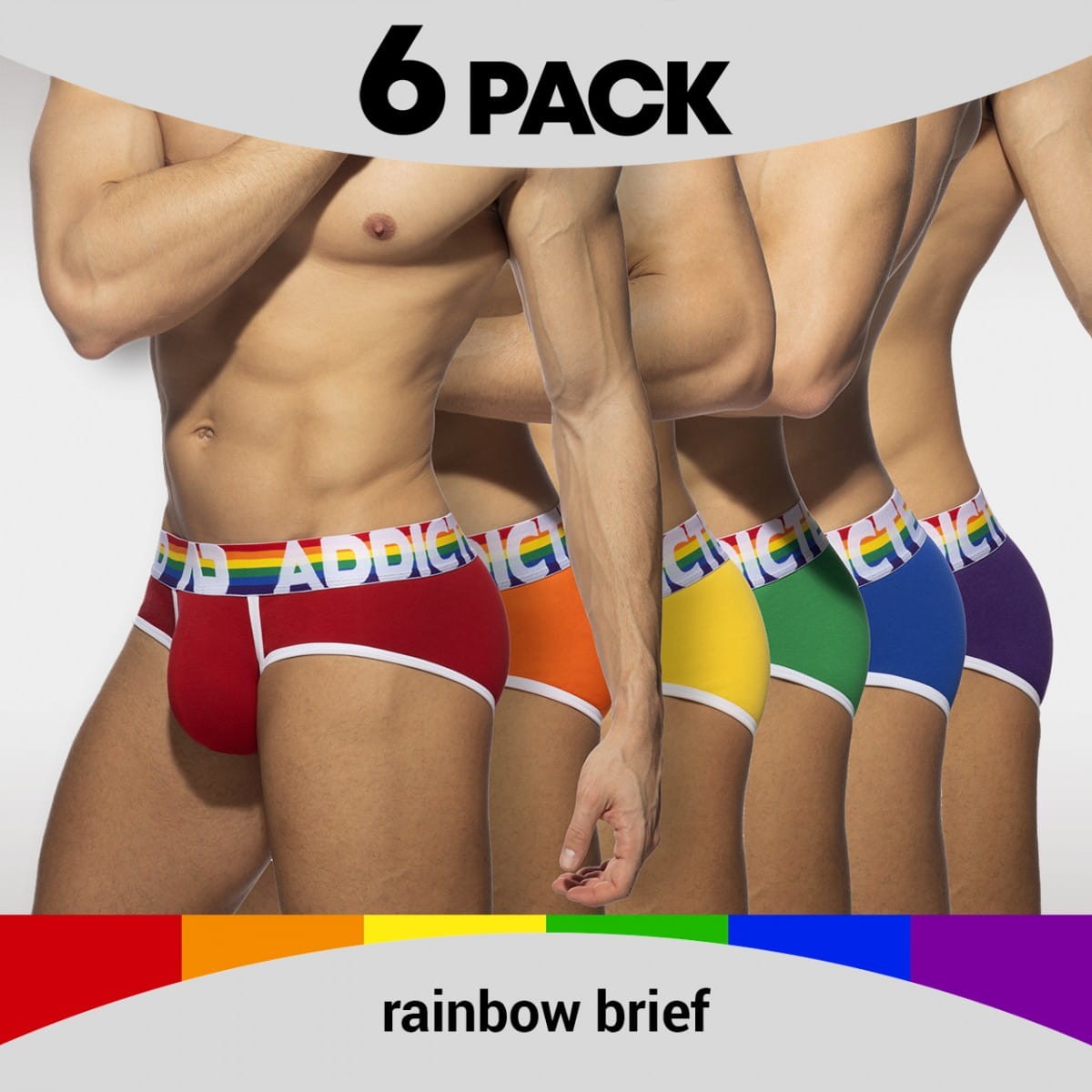 Addicted 6-pack rainbow brief  AD1142