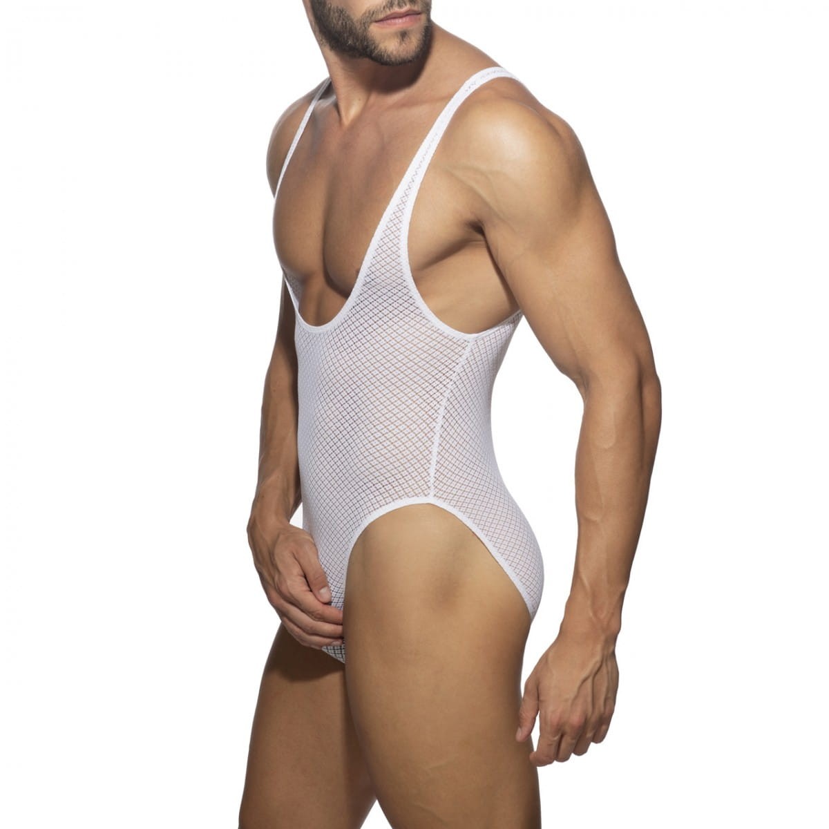 Addicted Fantasy diamond bodysuit - briefs on back AD1113 C-01 white