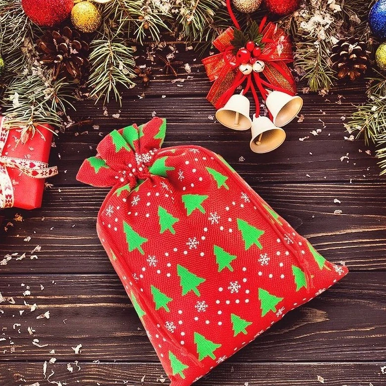 Small gift bag Christmas trees 22x30 cm
