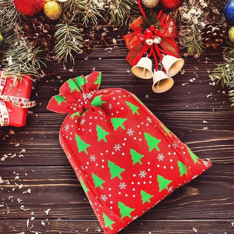 Large gift bag Christmas trees 30x40 cm