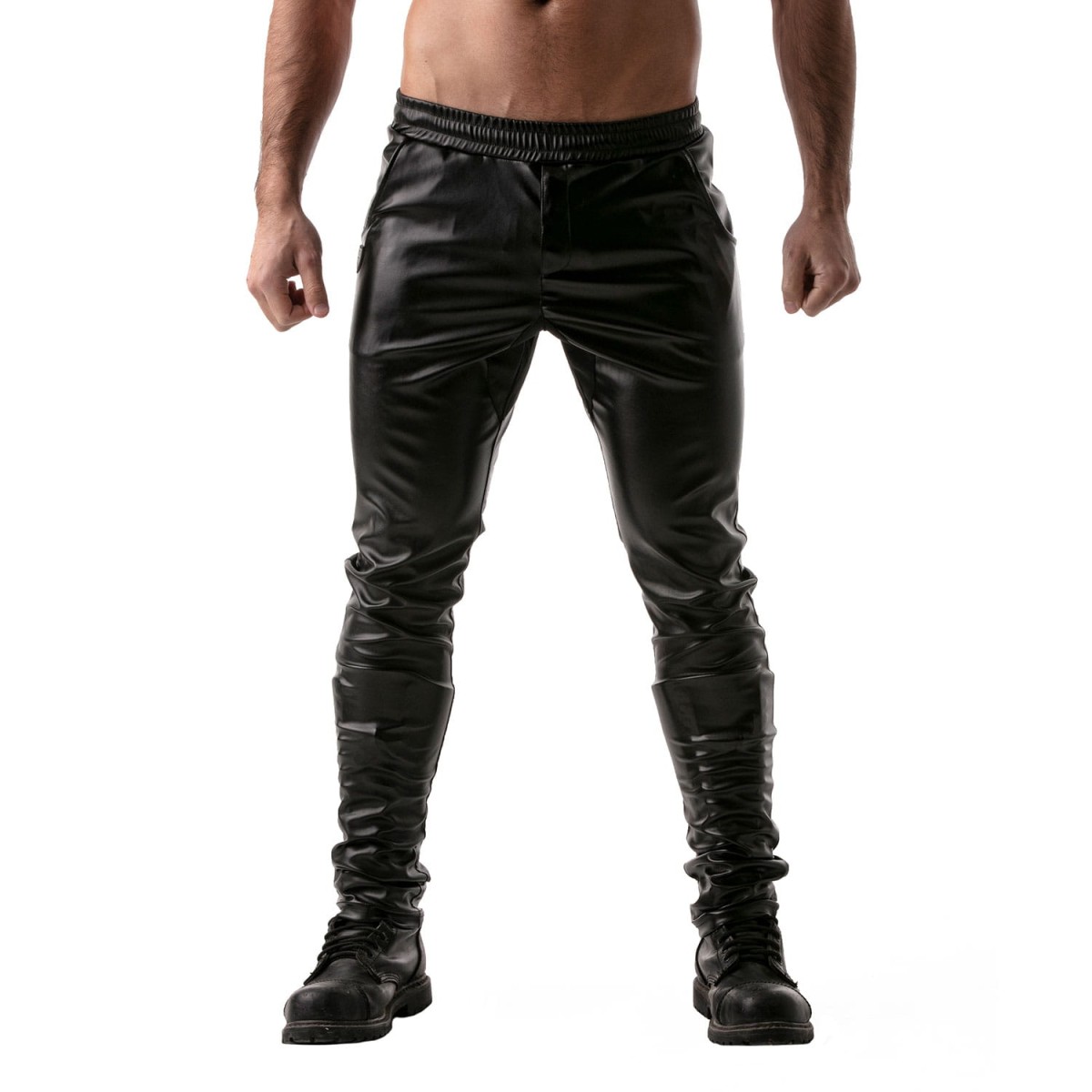 TOF Paris Leather joggers P0007N black