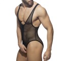 Addicted Zip mesh bodysuit Brief ADF156 C-10 black