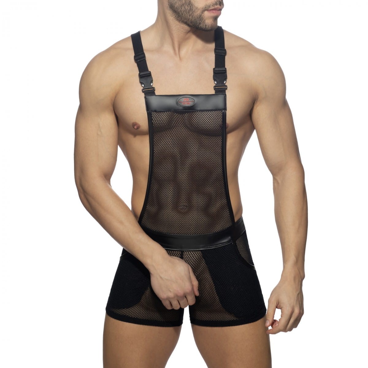 Addicted Mesh-rubber overalls ADF164 C-10 black