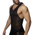 Addicted Mesh Sleeveless Hoody AD968 C-10 black