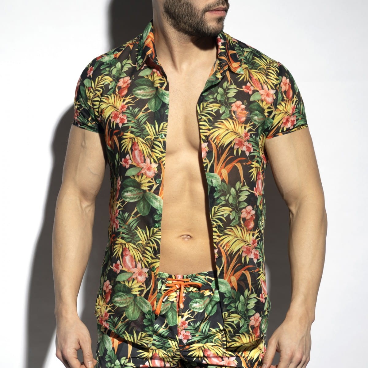 ES Collection Hawaiian Shirt SHT025 C-10 black