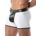 TOF Paris Bad Boys Zipped Backless Shorts TOF255B white