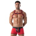 TOF Paris Bad Boys Neoprene Bulldog Harness Red TOF256R 