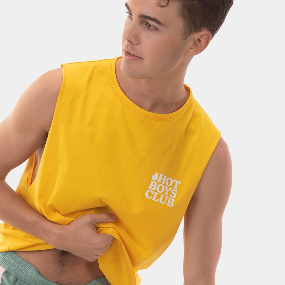 Barcode Muscle tank top Hot Boys Club 92148 C-500 yellow