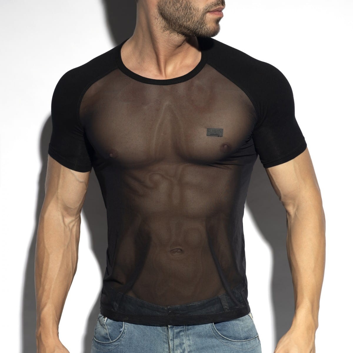 ES Collection Ranglan Net T-Shirt TS310 C-10 black