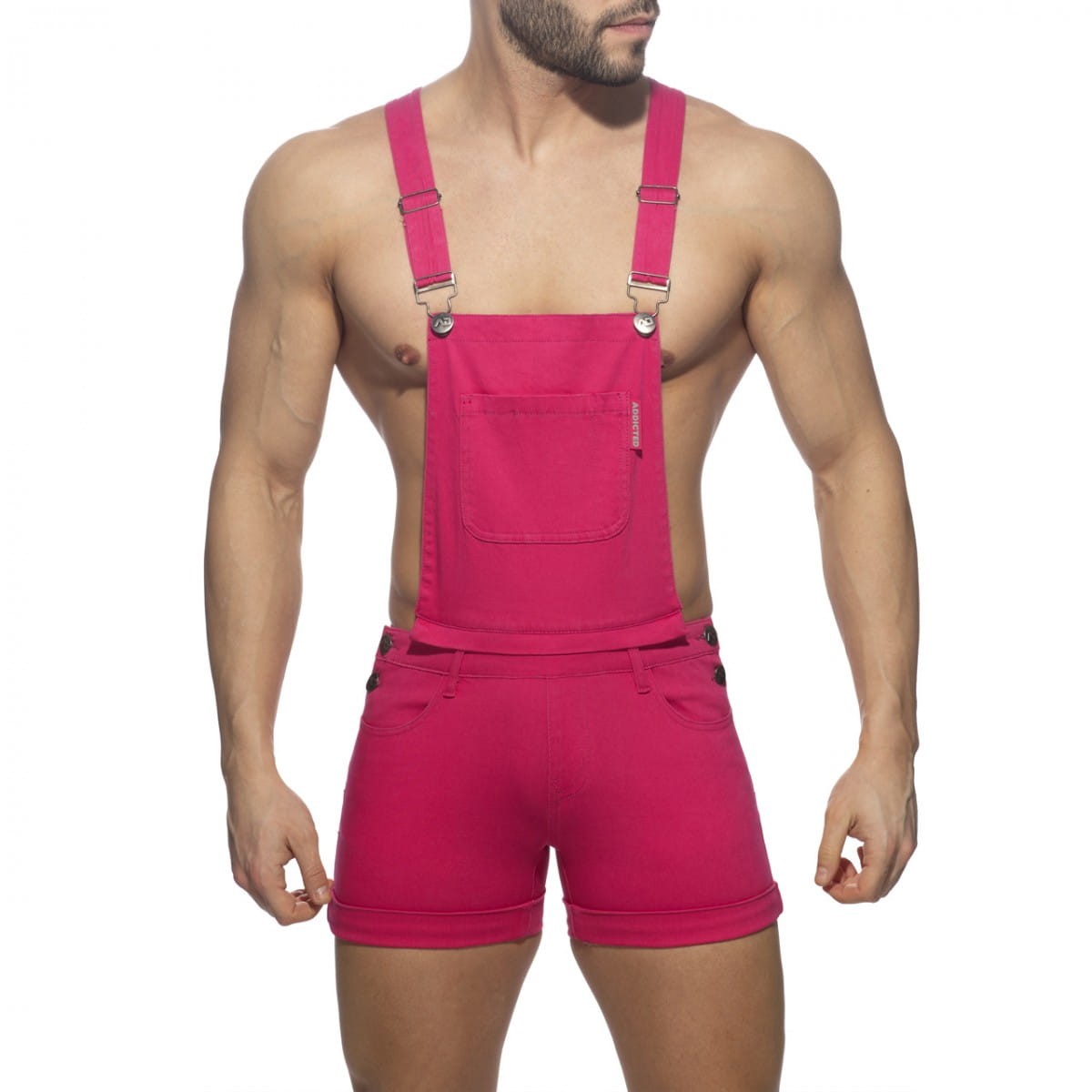 Addicted Removable Overalls Zipped shorts AD1160 C-24 fuchsia