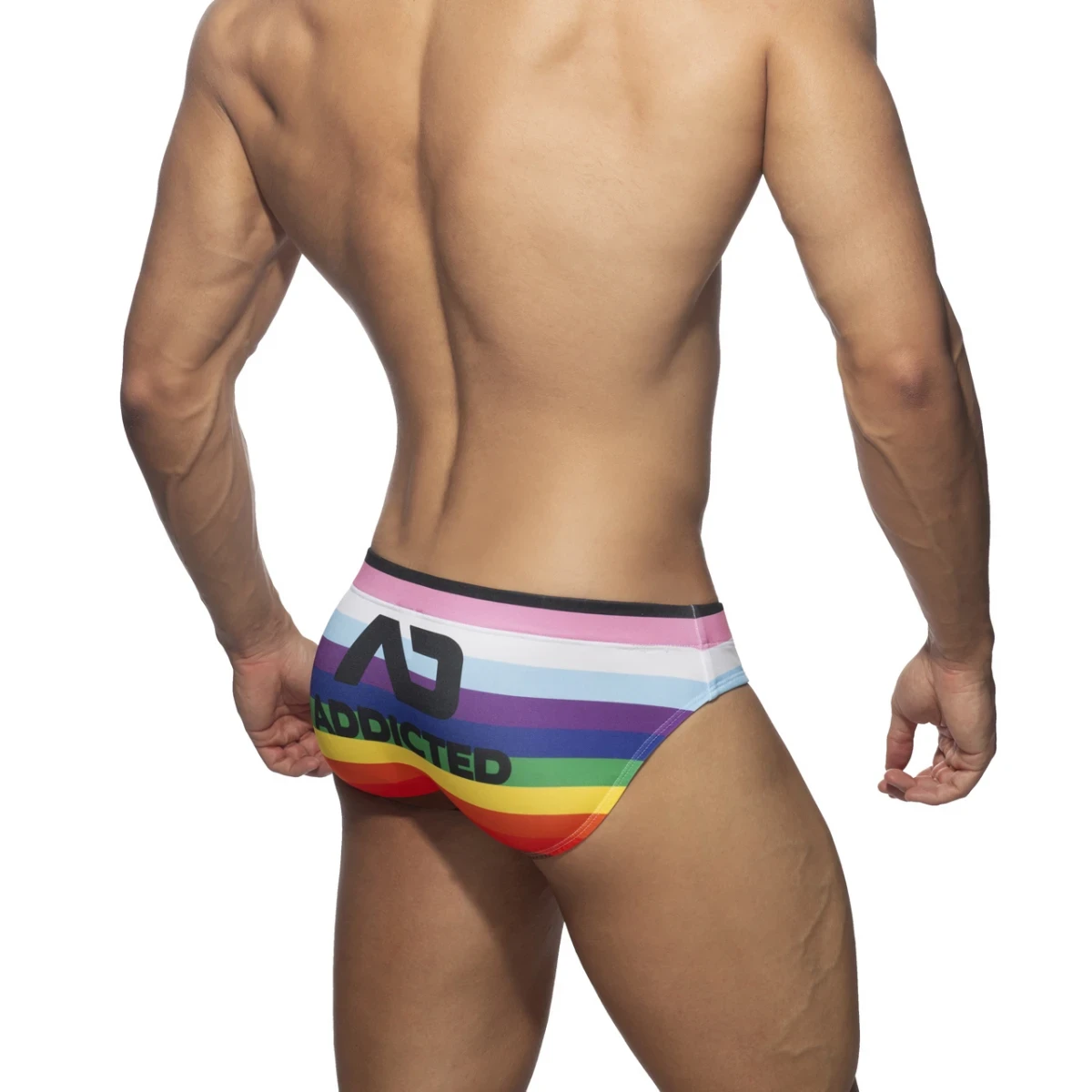Addicted  Inclusive Rainbow Swim Brief ADS323 C-01