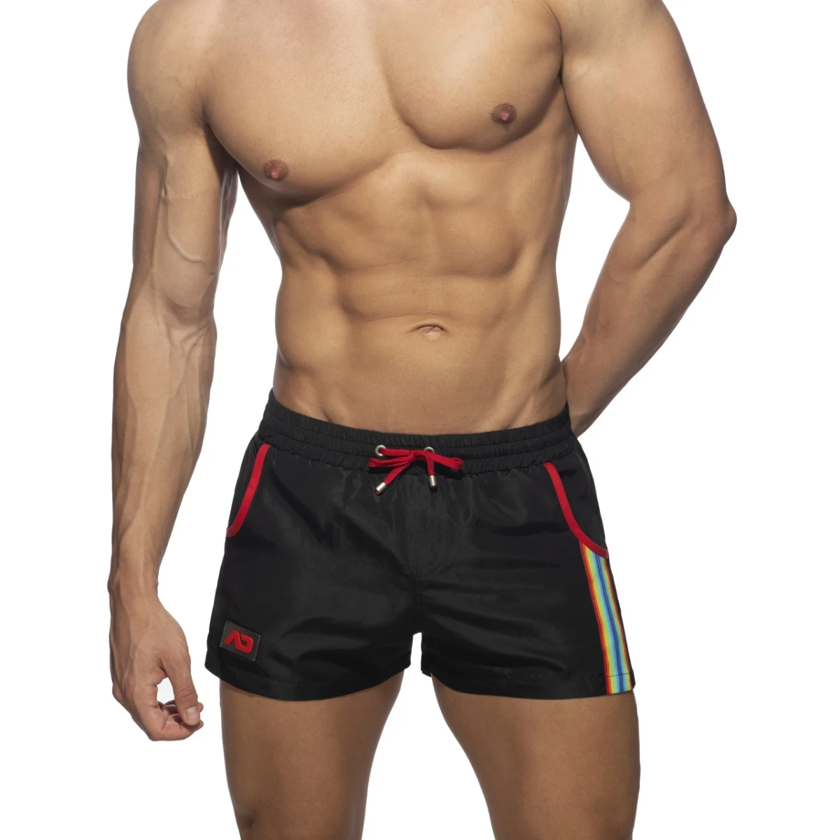 Addicted  Rainbow Tape Swim Short ADS321 C-10 black