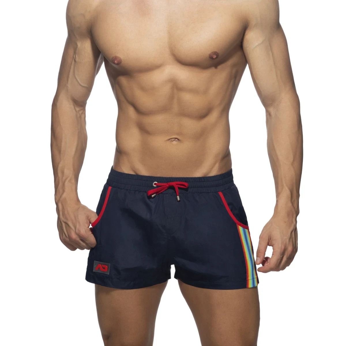 Addicted Rainbow Tape Swim Shorts ADS321 C-09 navy blue