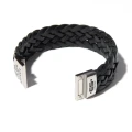 ES Collection Leather Bracelet I was born to be real  not to be perfect AC079 C-10 black