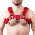 Harness in natural leather red