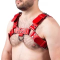 Harness in natural leather red