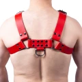 Harness in natural leather red
