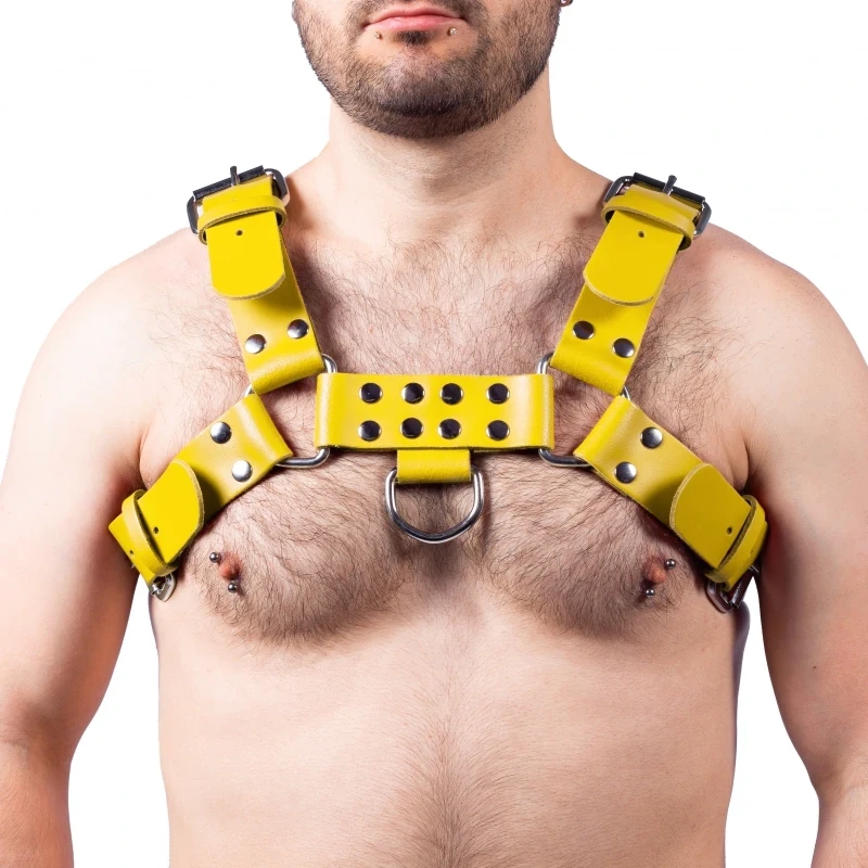 Harness in natural leather yellow