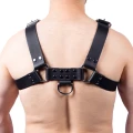 Harness in natural leather black