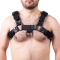 Harness in natural leather black