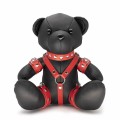 Masculo Leather Eddy bear with RED leather accessories