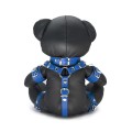 Masculo Leather Eddy bear with BLUE leather accessories