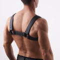 Masculo Premium leather harness H in natural soft leather black