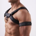 Masculo Premium leather harness H in natural soft leather black