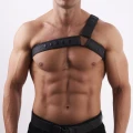 Masculo Premium leather harness Y in natural soft leather black