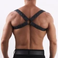 Masculo Leather harness X premium in natural soft leather black