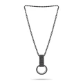 Masculo Black metal ring necklace
