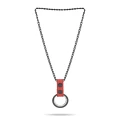 Masculo Metal ring necklace red