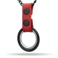 Masculo Metal ring necklace red