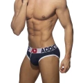 Addicted Men's cotton briefs with zipper AD1202 C-01 navy blue with white waistband