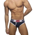 Addicted Men's cotton briefs with zipper AD1202 C-01 navy blue with white waistband