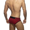Addicted Men's cotton brief with zipper AD1202 C-10 red with black stripe