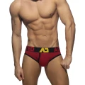 Addicted Men's cotton brief with zipper AD1202 C-10 red with black stripe