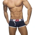 Addicted Men's cotton boxers with zipper AD1203 C-01 navy blue with white stripe