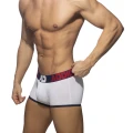 Addicted Men's cotton boxers with zipper AD1203 C-09 white with navy blue stripe