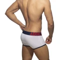 Addicted Men's cotton boxers with zipper AD1203 C-09 white with navy blue stripe