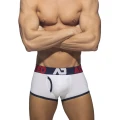 Addicted Men's cotton boxers with zipper AD1203 C-09 white with navy blue stripe
