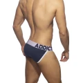 Addicted Men's cotton panties with zipper AD1204 C-01 navy blue with white stripe