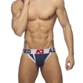 Addicted Men's cotton panties with zipper AD1204 C-01 navy blue with white stripe