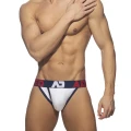 Addicted Men's cotton panties with zipper AD1204 C-09 white with navy blue stripe