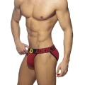 Addicted Men's cotton panties with zipper AD1204 C-10 red with black stripe